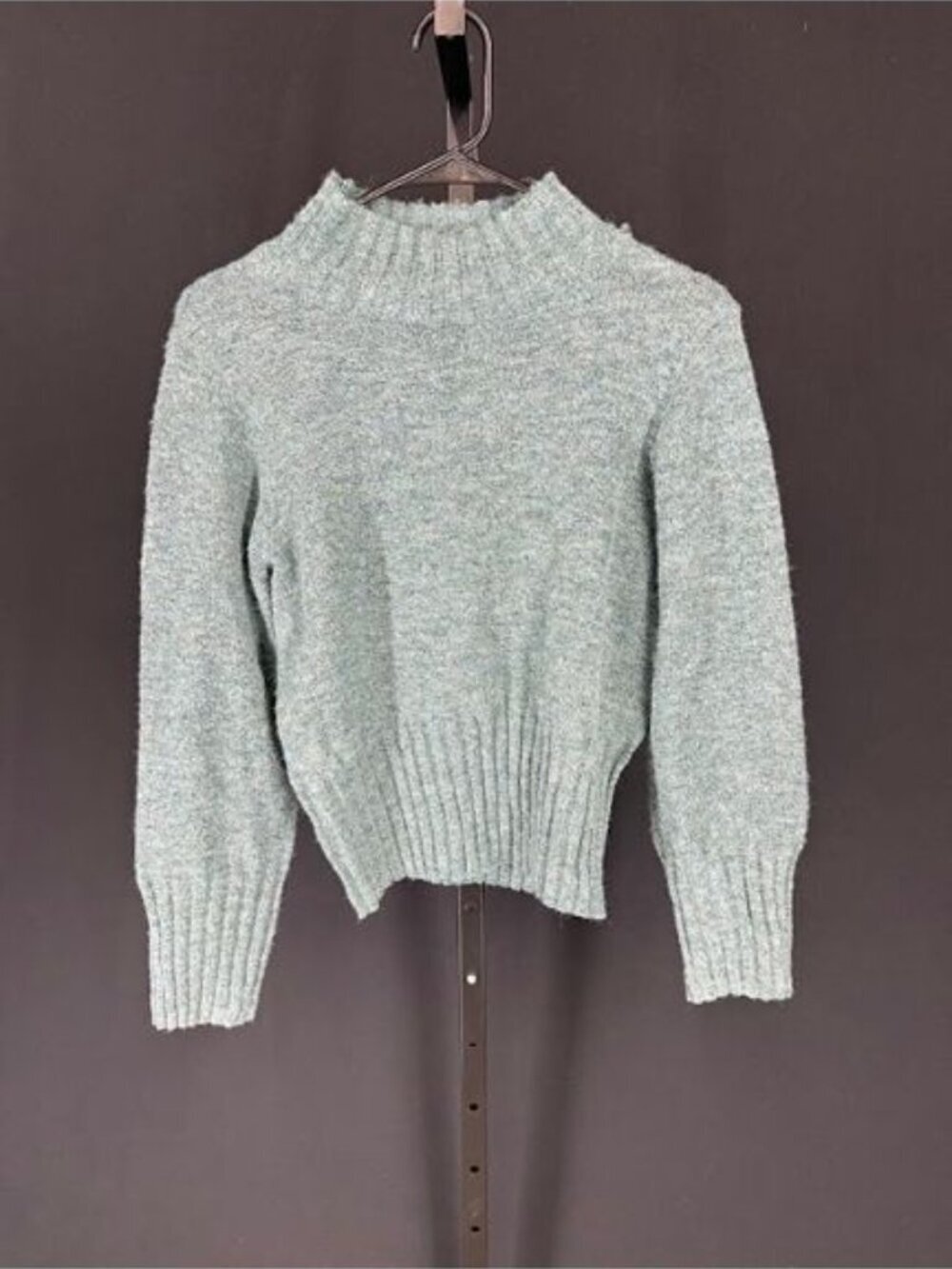 Vivi Elena Mock Neck Green Sweater